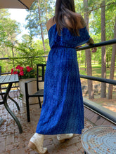 Load image into Gallery viewer, Broken Bow Cold Shoulder Maxi Dress - Blue Aztec