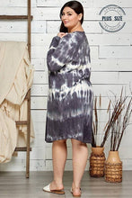 Load image into Gallery viewer, WOMEN PLUS SIZE PRETTY IN GARMENT DYE MIDI DRESS: CHARCOAL COMBO