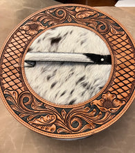 Load image into Gallery viewer, Myra Bag Western Mesa Round Hand-tooled Valuables & Jewelry Boxyra Bag