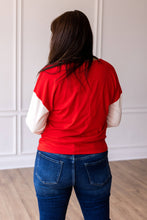 Load image into Gallery viewer, Chic Yuletide Color Block Top: Red / Small