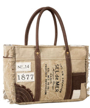 Load image into Gallery viewer, Myra Bag French Countryside Patchwork Weekender Bag  Travel Shoulder Bag