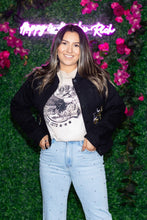 Load image into Gallery viewer, Western Cosmic Cowgirl Denim Jacket: Black / Small