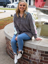 Load image into Gallery viewer, Droppin' Hints Pullover Sherpa, Rainbow: Grey / Medium