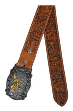 Load image into Gallery viewer, Myra Bag Brisk Leaves Hand-Tooled Leather Belt
