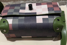 Load image into Gallery viewer, Fashion Leather trim multicolored Checks crossbody handbag Wallet Trunk