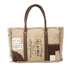 Load image into Gallery viewer, Myra Bag French Countryside Patchwork Weekender Bag  Travel Shoulder Bag