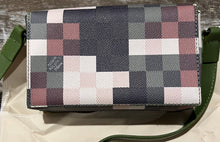 Load image into Gallery viewer, Fashion Leather trim multicolored Checks crossbody handbag Wallet Trunk