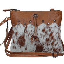 Load image into Gallery viewer, Myra Bag Ornate Brown Leather & Hairon Bag Crossbody