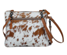 Load image into Gallery viewer, Myra Bag Ornate Brown Leather & Hairon Bag Crossbody
