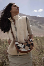 Load image into Gallery viewer, PECOS RISING WEAVE PATTERN SWOOP BOTTOM LEATHER HAIRON BAG Crossbody