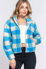 Load image into Gallery viewer, Faux fur Jacket: BLU-blue