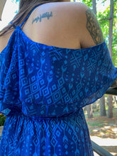 Load image into Gallery viewer, Broken Bow Cold Shoulder Maxi Dress - Blue Aztec