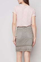 Load image into Gallery viewer, Charlie B Embroidered Hem Twill Skort - celadon