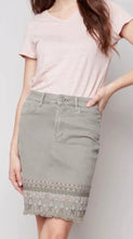 Load image into Gallery viewer, Charlie B Embroidered Hem Twill Skort - celadon