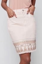 Load image into Gallery viewer, Charlie B Embroidered Hem Twill Skort - Pearl