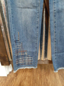 Stitch pants Charlie B Blue jeans Frayed hem boot cut - Sassy Shelby's