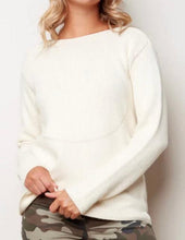 Load image into Gallery viewer, Charlie B smiley knit stich art natural sweater - Sassy Shelby&#39;s