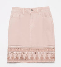 Load image into Gallery viewer, Charlie B Embroidered Hem Twill Skort - Pearl
