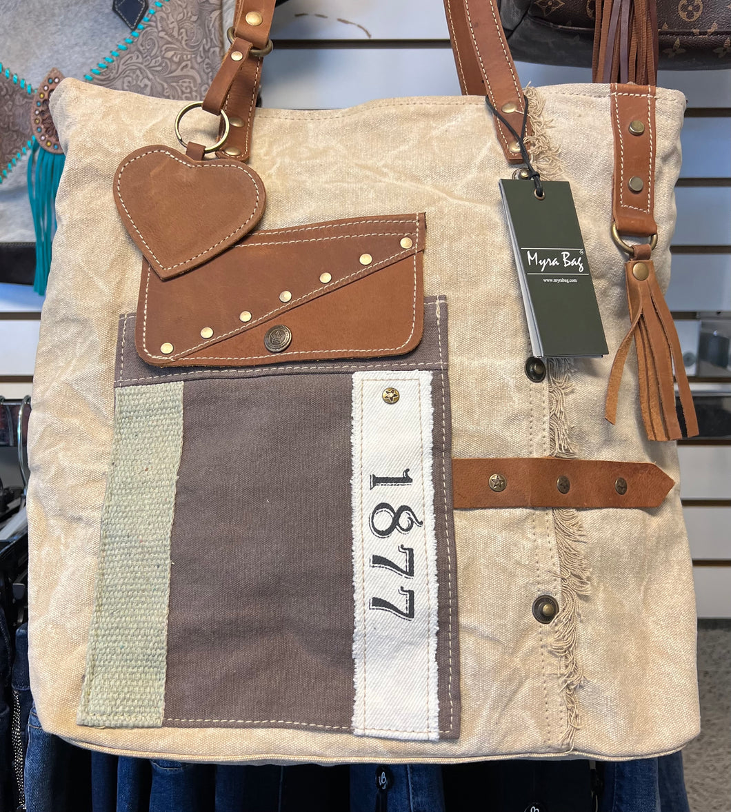 Myra Bag yesterday vintage tote bag canvas Leather shoulder bag