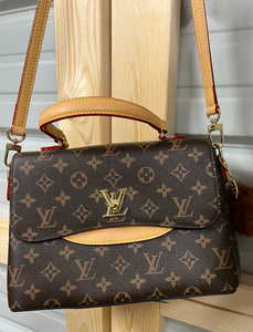 Fashion leather trim shoulder bag purse Crossbody