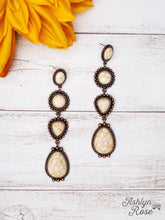 Load image into Gallery viewer, Along The Trail Cream Howlite Rock Copper Dangle Earrings: Cream / One Size