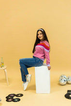 Load image into Gallery viewer, Vintage Vibes Pink Quarter Zip Sweater: Pink / X-Small