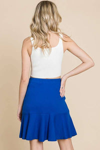 Cross Grain Mini Flar Skirt:  ROYAL