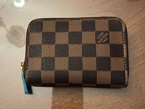 Fashion Small Wallet card holder organizer Brown check