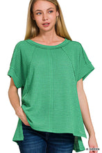 Load image into Gallery viewer, `.Waffle Knit Top Sample: OLIVE-152831 / S/M