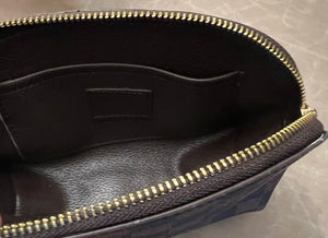 Fashion Handbag pouch organizer makeup bag Brown check