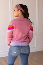 Load image into Gallery viewer, Vintage Vibes Pink Quarter Zip Sweater: Pink / X-Small