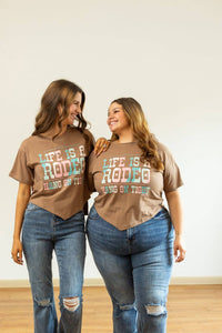 Life is a Rodeo Mom Crop, Tan: Beige / 2XL