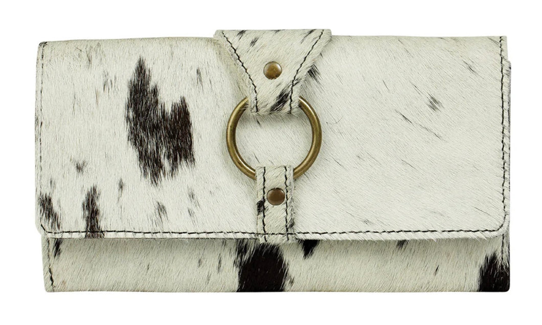 Myra Bag White Alone Wallet Hairon Lather