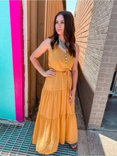 Load image into Gallery viewer, Callie Drop Waist Maxi Dress : Mustard