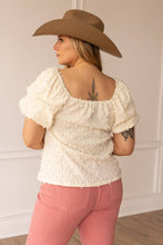 Load image into Gallery viewer, Textured Peasant Blouse, Ivory: Beige / XS