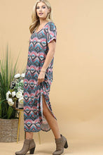 Load image into Gallery viewer, AZTEC PRINT MAXI DRESS: MULTI
