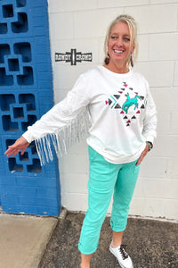 Casanova Sequin Fringe Sweater: Medium