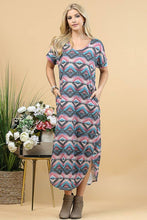 Load image into Gallery viewer, AZTEC PRINT MAXI DRESS: MULTI
