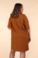 Load image into Gallery viewer, Rust T-shirt Dress: Rust / Plus Size