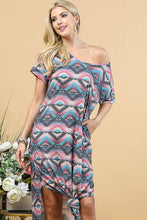 Load image into Gallery viewer, AZTEC PRINT MAXI DRESS: MULTI