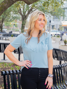 The Right Amount of Western Tee, Teal: TEAL