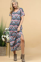 Load image into Gallery viewer, AZTEC PRINT MAXI DRESS: MULTI