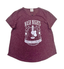 Load image into Gallery viewer, Nash Nights Tee on Maroon Heathered Rodeo Revival: Maroon