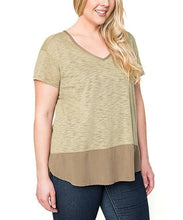 Load image into Gallery viewer, PLUS SIZE Contrast hem tunic: Thyme