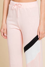 Load image into Gallery viewer, Color Block Strip Sweat Pants: ANGEL PINK COMBO