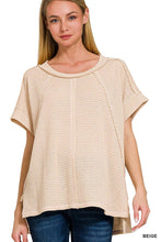 Load image into Gallery viewer, `.Waffle Knit Top Sample: OLIVE-152831 / S/M