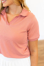 Load image into Gallery viewer, Rib Knit Polo Top, Blush Pink: Pink / L