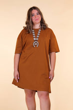 Load image into Gallery viewer, Rust T-shirt Dress: Rust / Plus Size