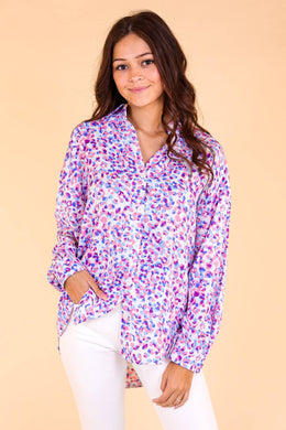 Purrhaps Shes Purrfect Leopard Button Down: Leopard / 3X-Large