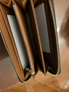 Fashion Wallet card holder organizer Brown zip around